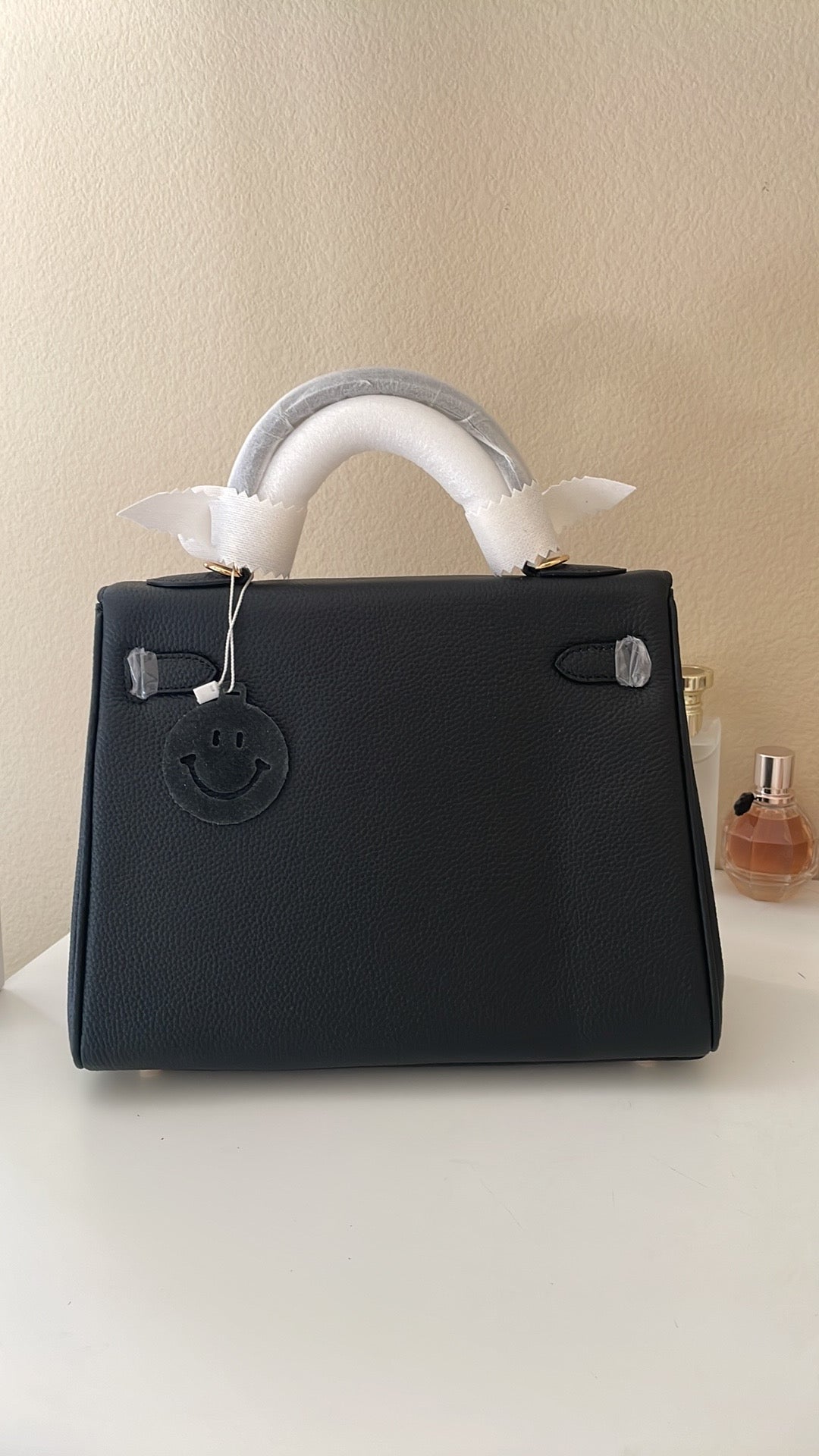 Top Handle Belted Satchel 28cm Black