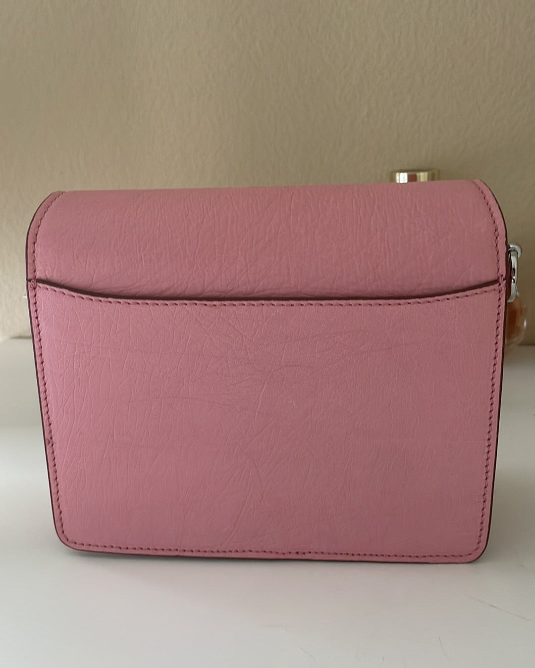 RARE Ostrich Leather Crossbody Box Bag Pink