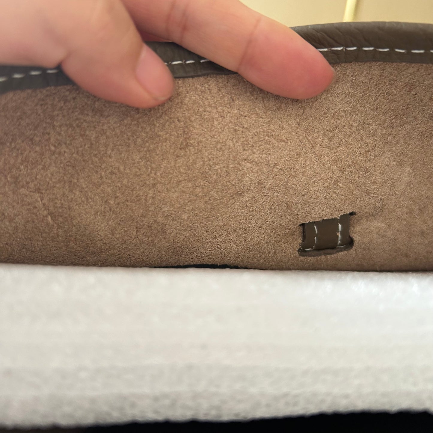 Perforated Leather Bag Large Etaupe