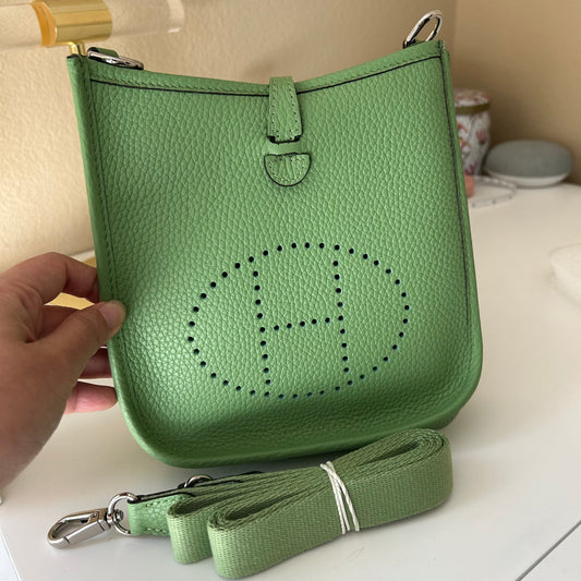 Perforated Mini Crossbody Bag Green