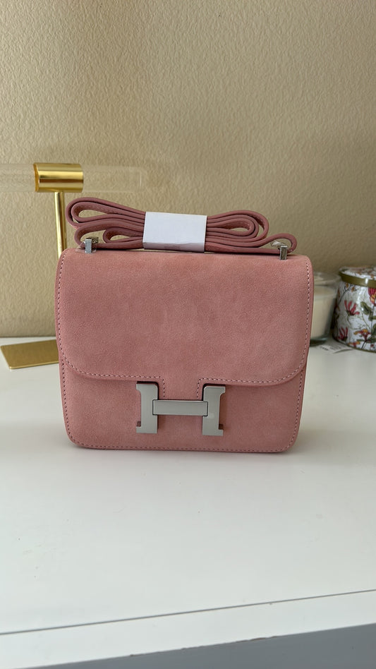 Classic H Box Bag Light Pink Suede
