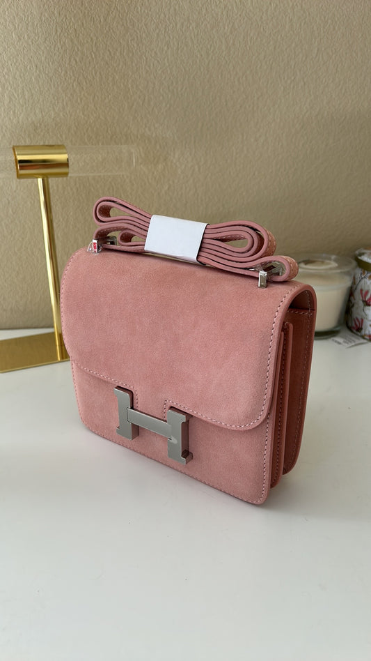 Classic H Box Bag Light Pink Suede