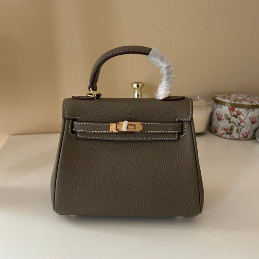 Top Handle Leather Satchel 20cm Etaupe