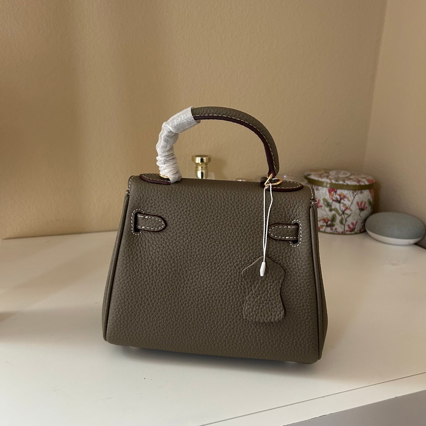 Top Handle Leather Satchel 20cm Etaupe