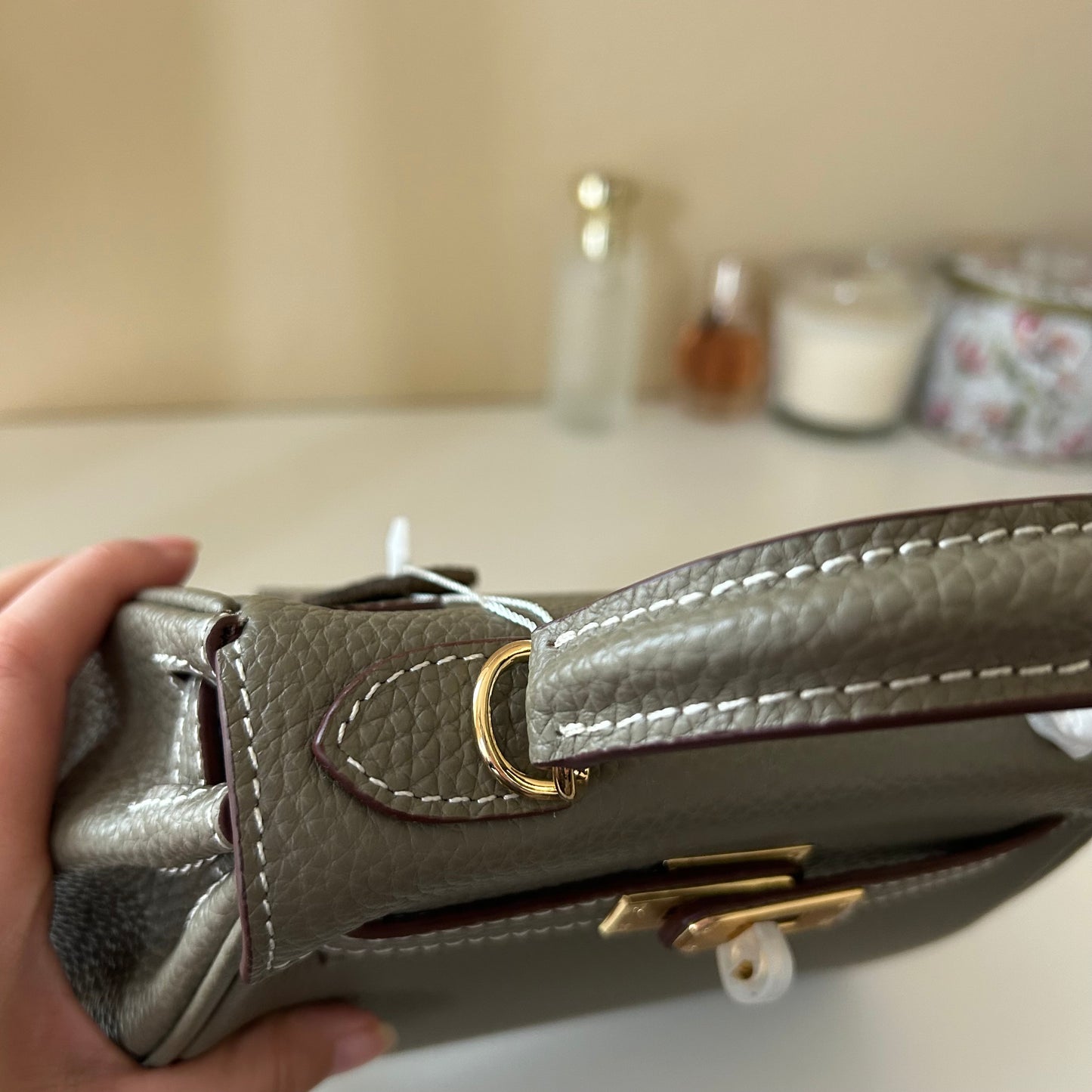 Top Handle Leather Satchel 20cm Etaupe