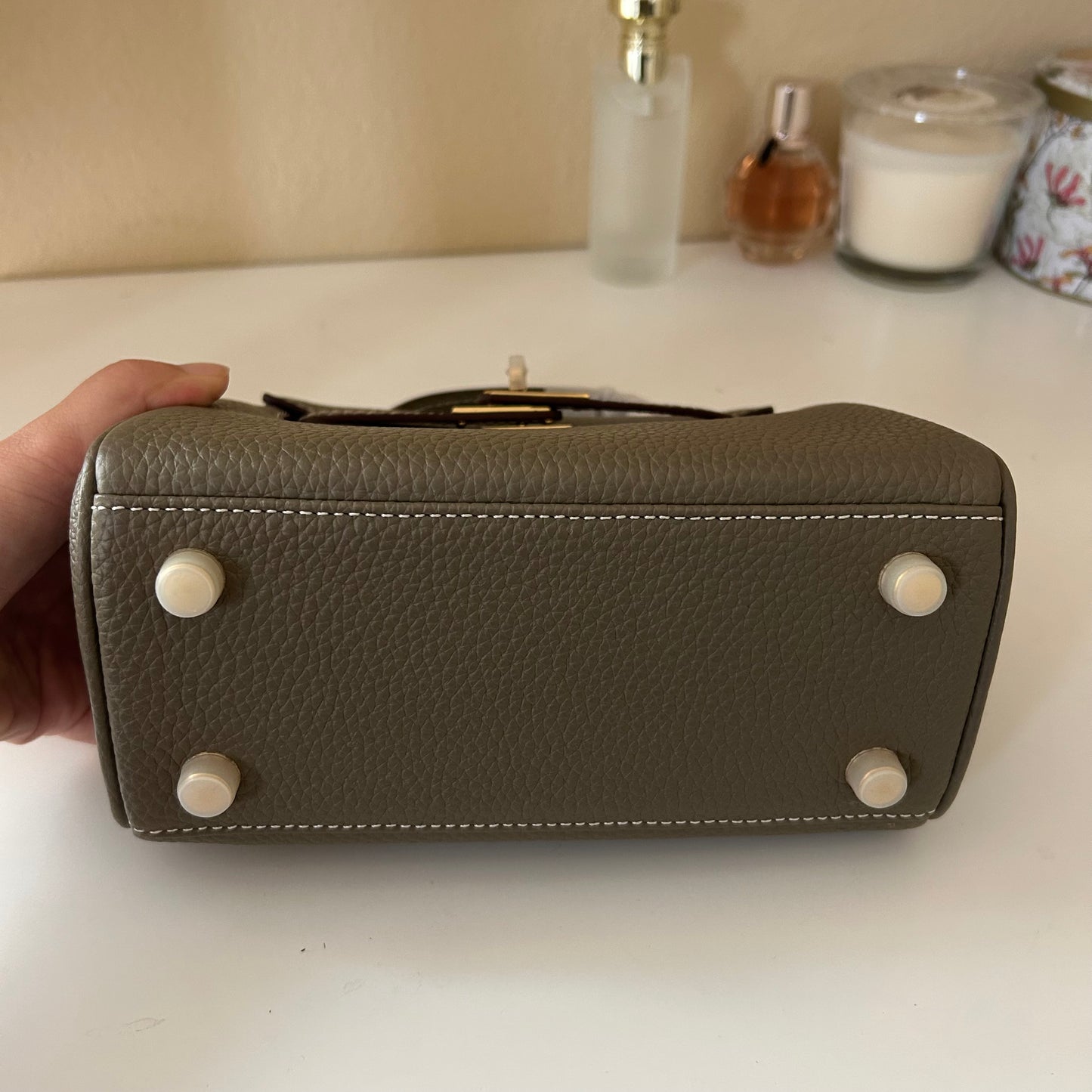 Top Handle Leather Satchel 20cm Etaupe