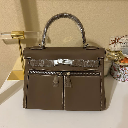 Lakis Style Leather Satchel 28cm