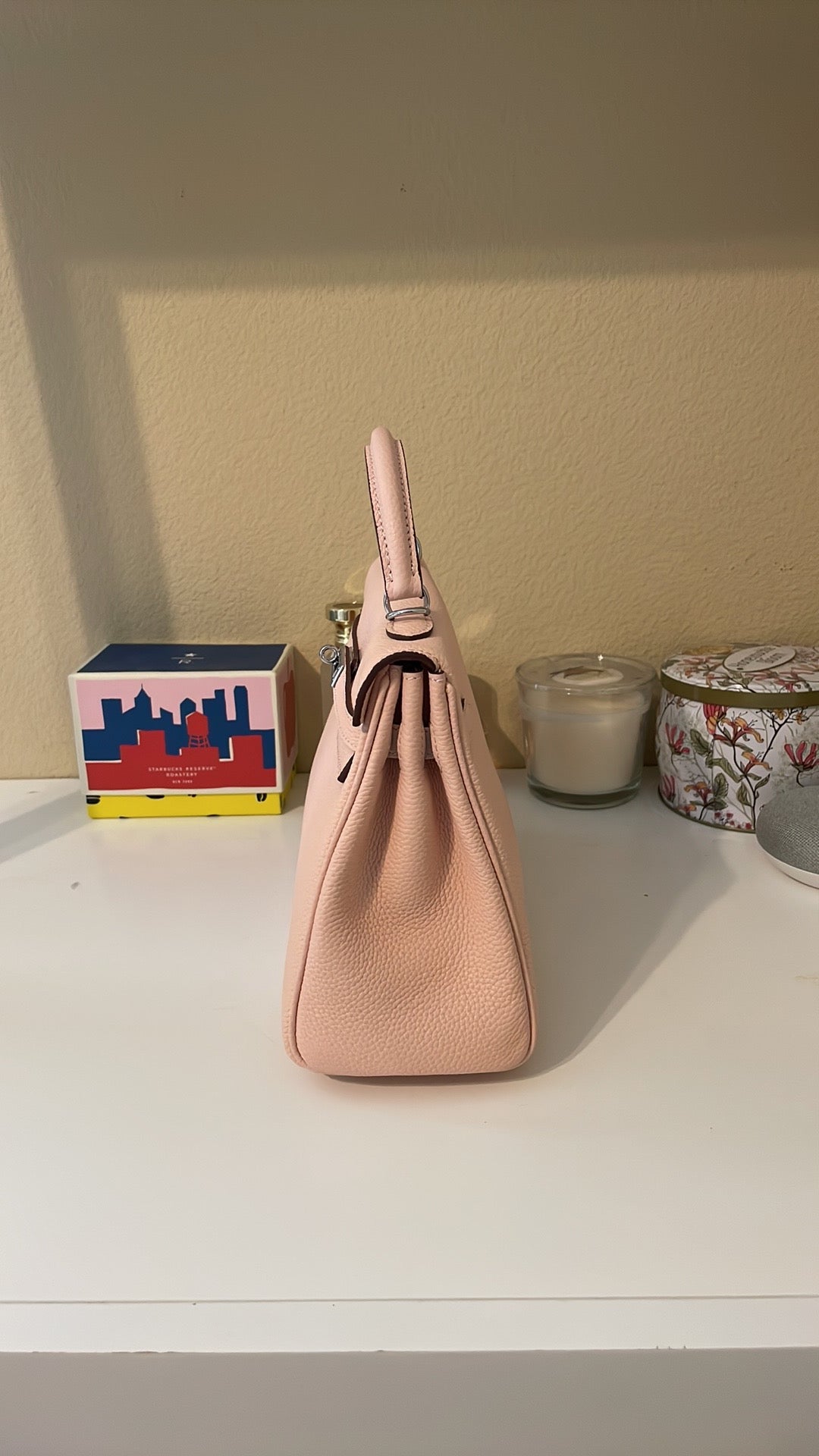 Top Handle Belted KL Satchel 25cm Pink