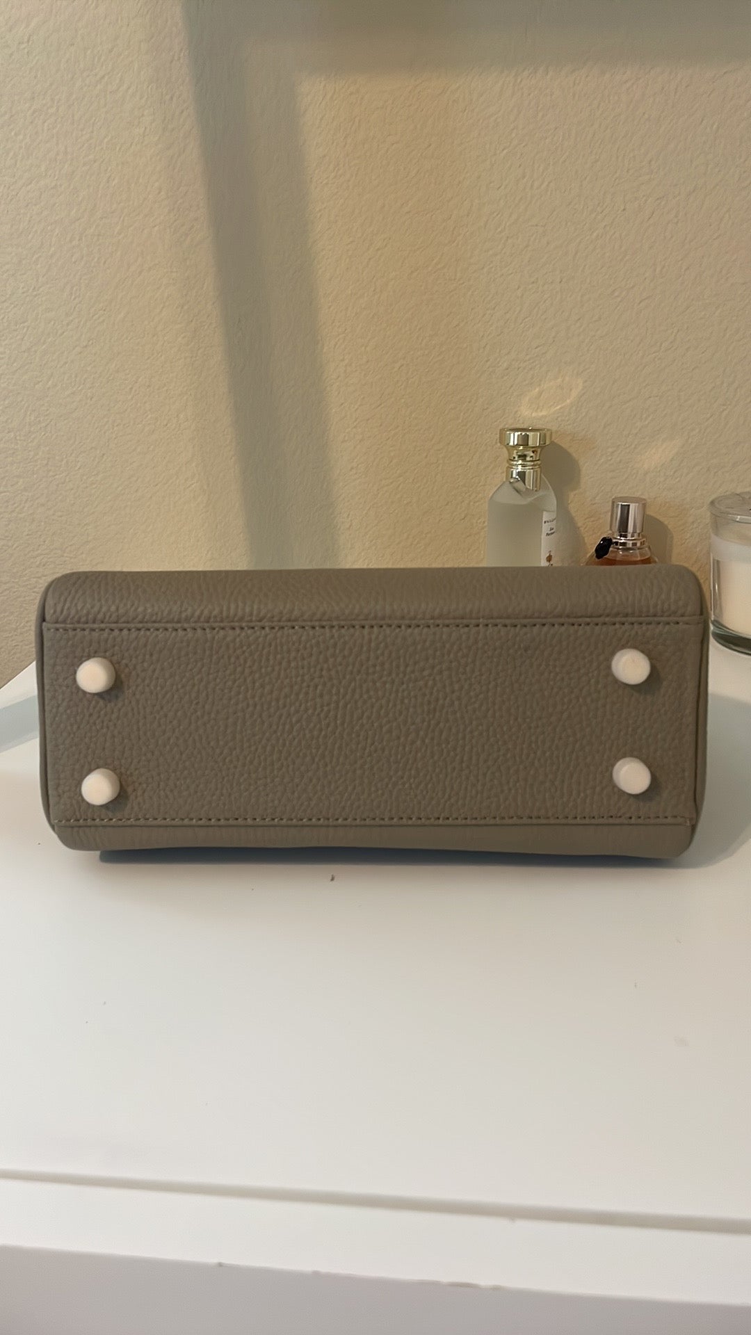 Top Handle Belted KL Satchel 25cm Gray