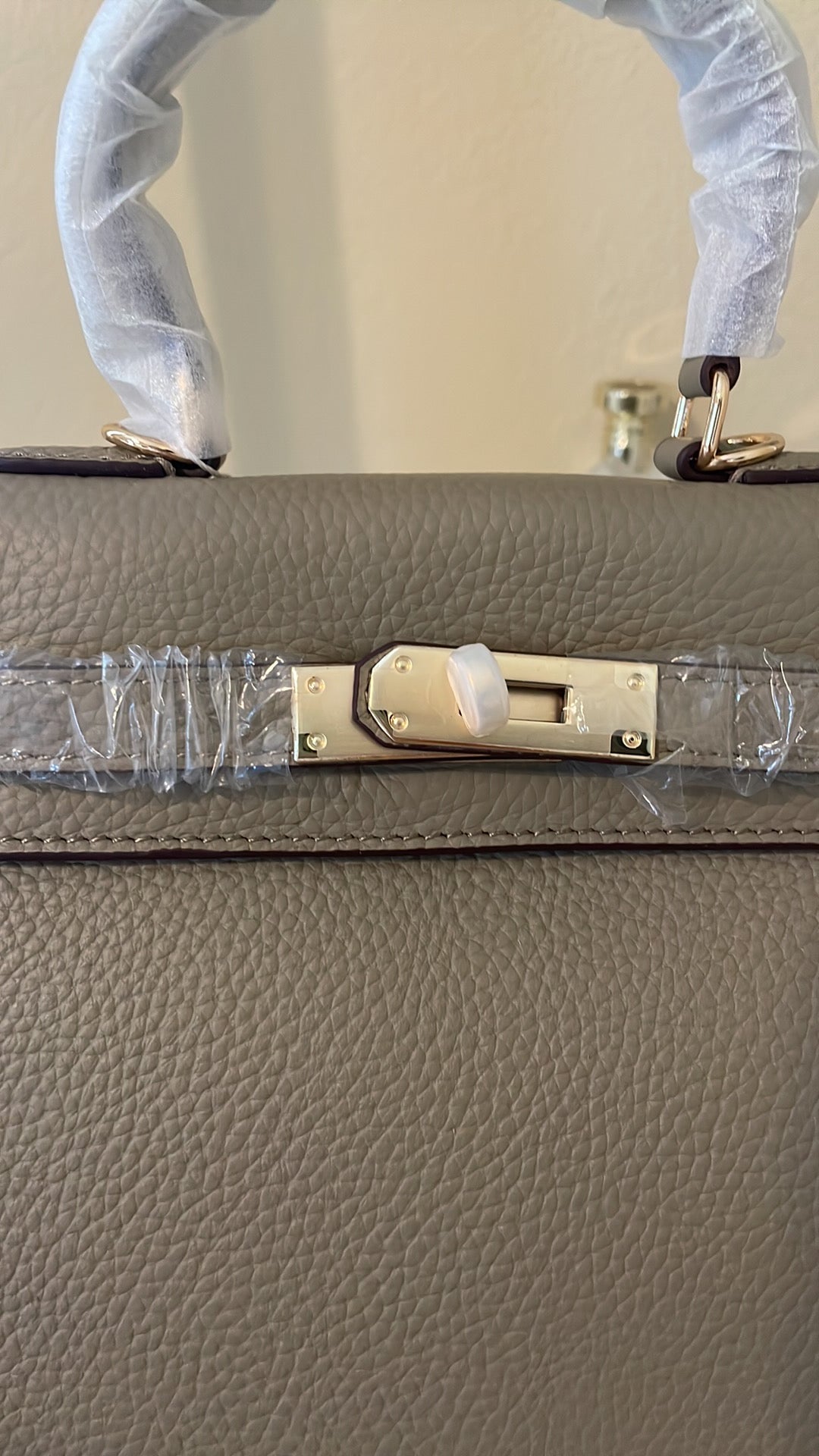 Top Handle Belted KL Satchel 25cm Gray