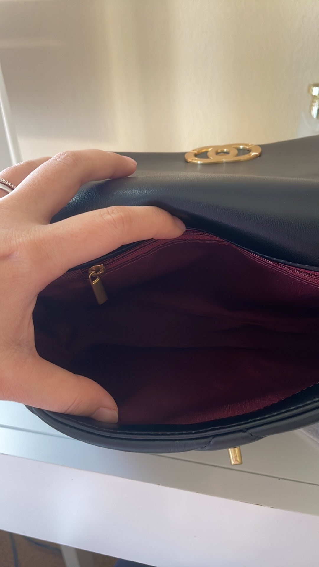 Black Quilted Lambskin Flap Bag 26cm