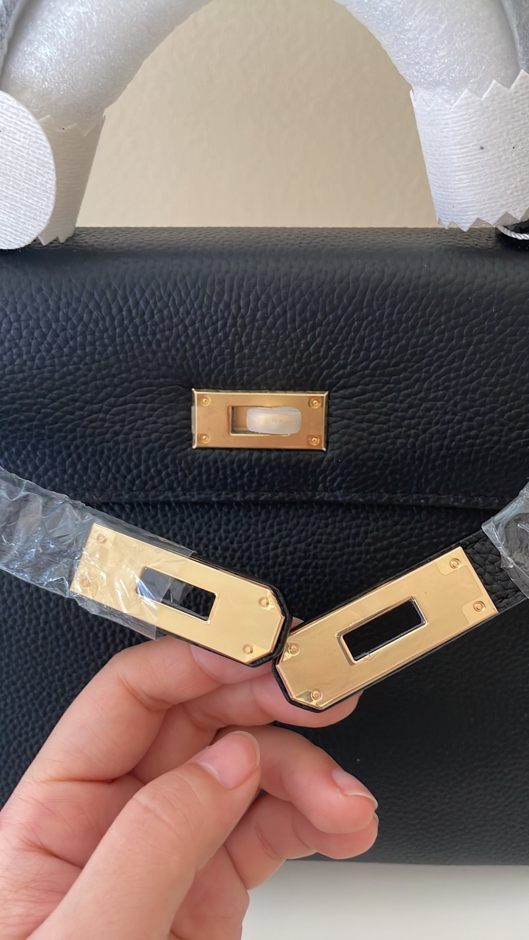 Top Handle Belted Satchel 28cm Black