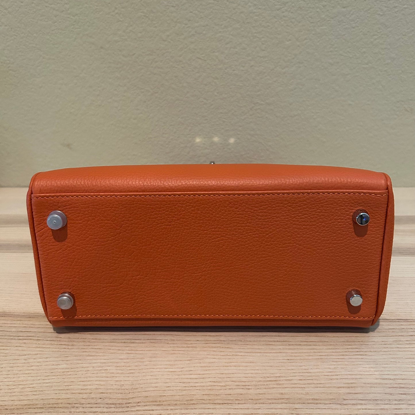Leather Inside Out | Top Handle Belted Satchel 25cm Orange