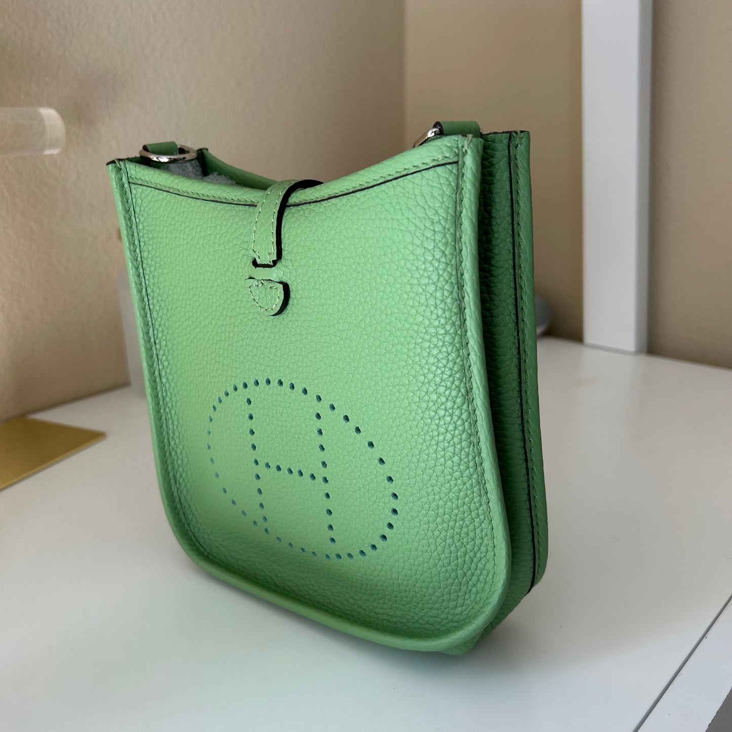 Perforated Mini Crossbody Bag Green