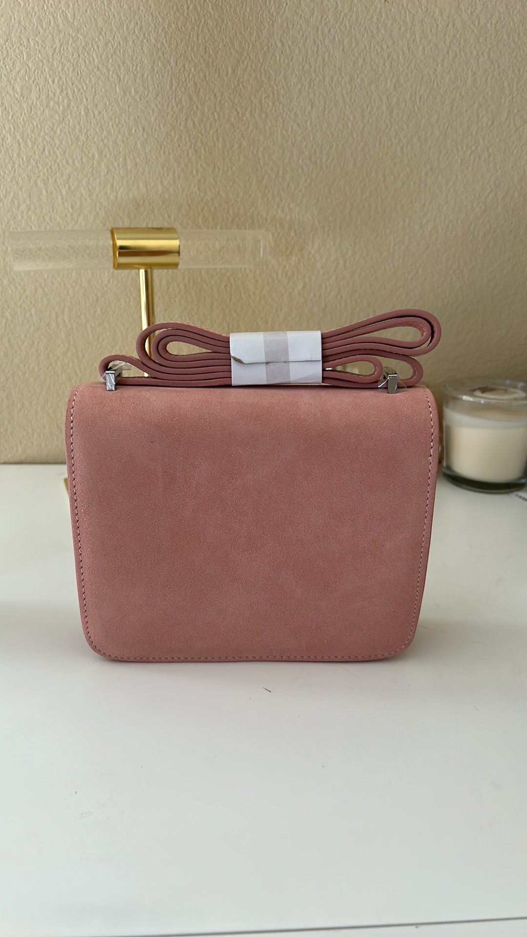 Classic H Box Bag Light Pink Suede