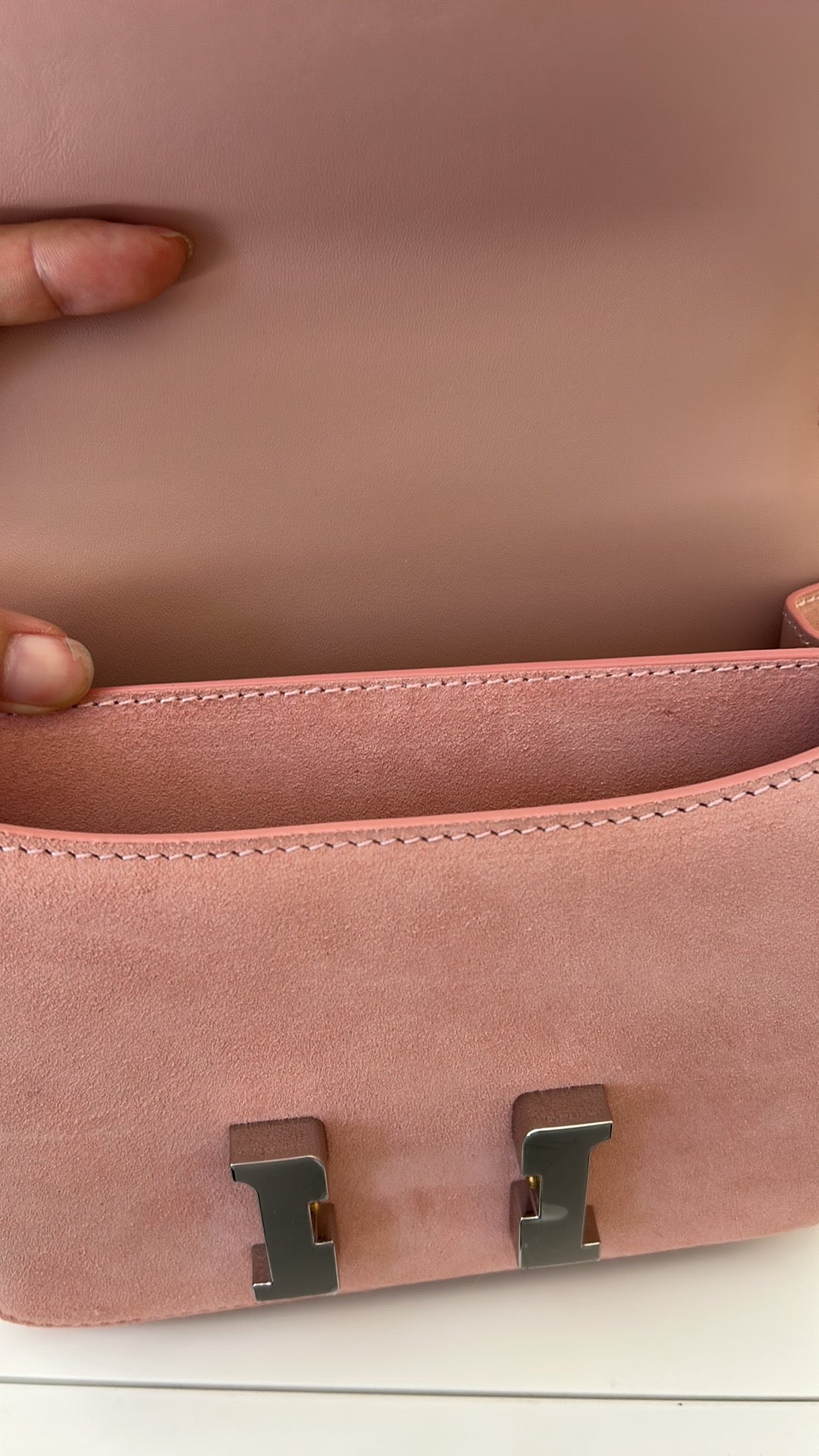 Classic H Box Bag Light Pink Suede