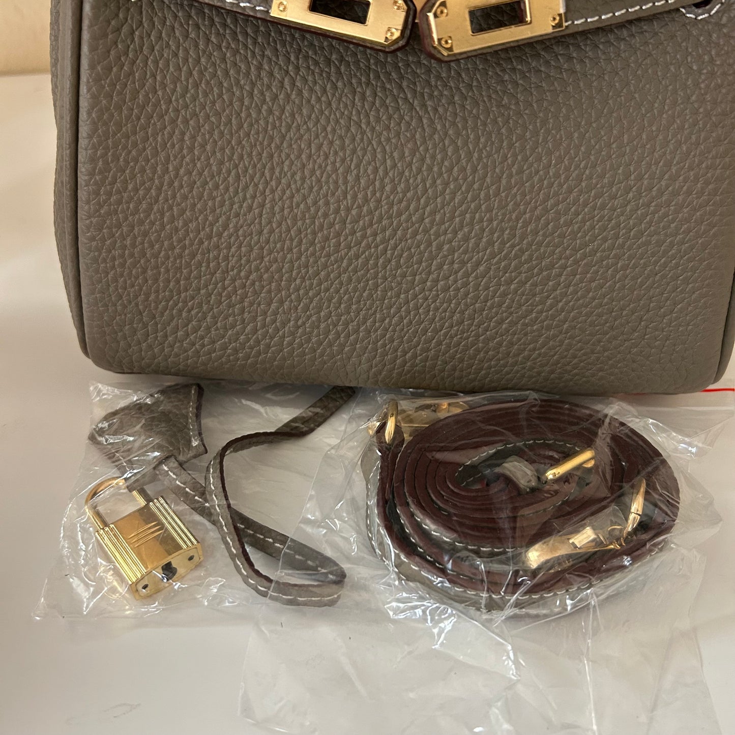 Top Handle Leather Satchel 20cm Etaupe