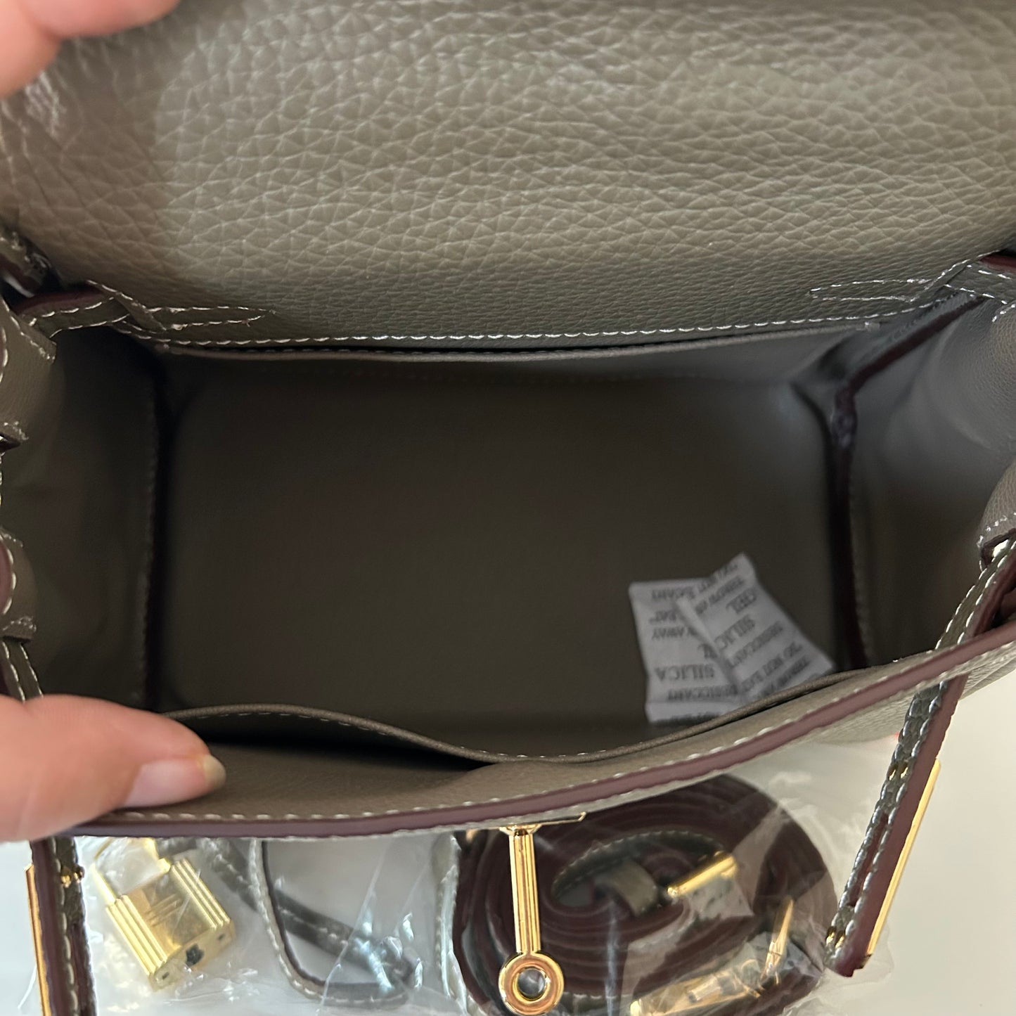 Top Handle Leather Satchel 20cm Etaupe