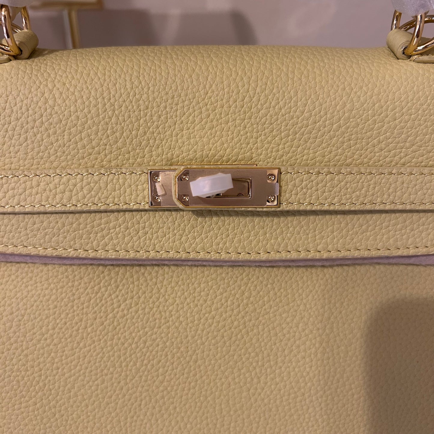Top Handle Belted Satchel 25cm Light Yellow