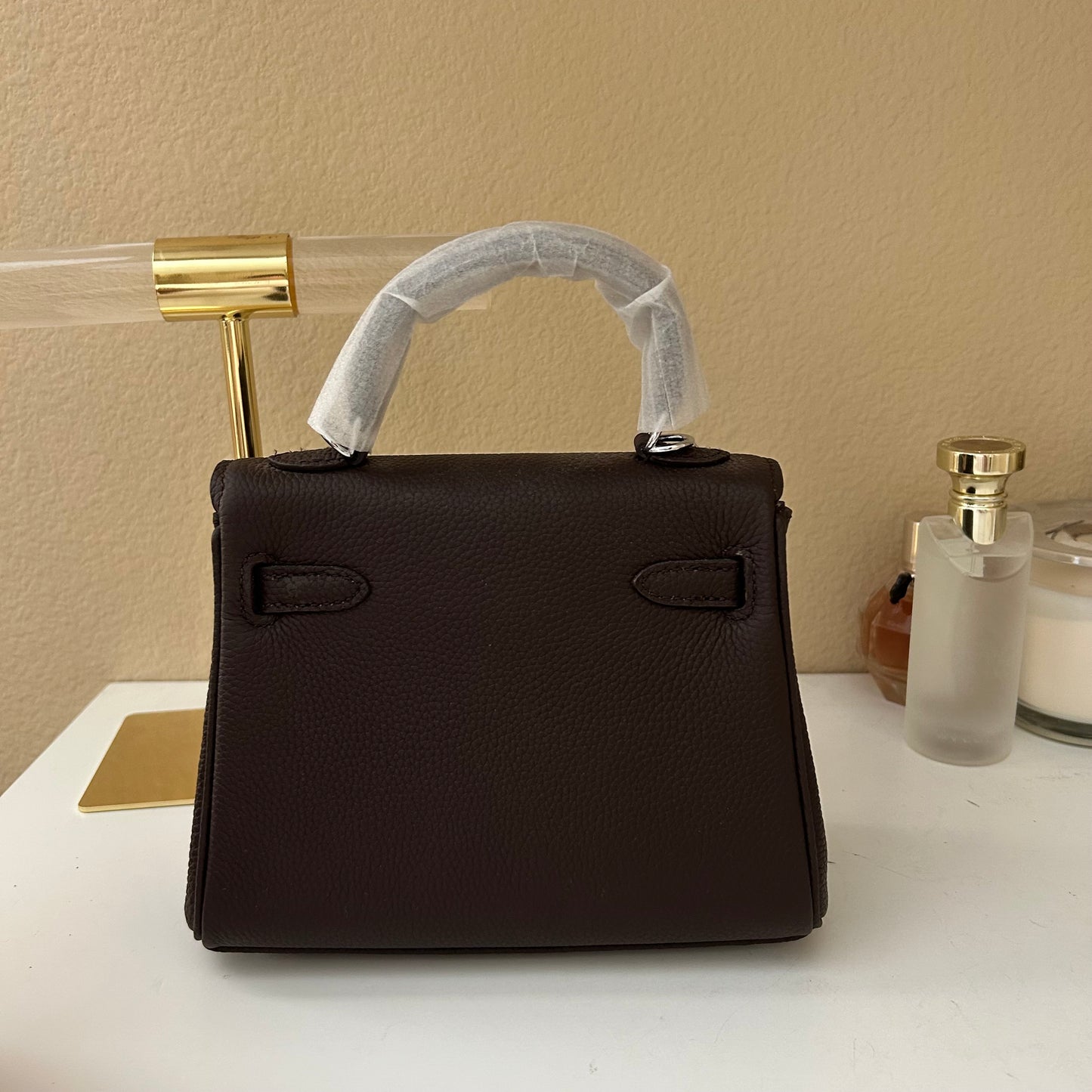 Top Handle Leather Satchel 20cm Ebene