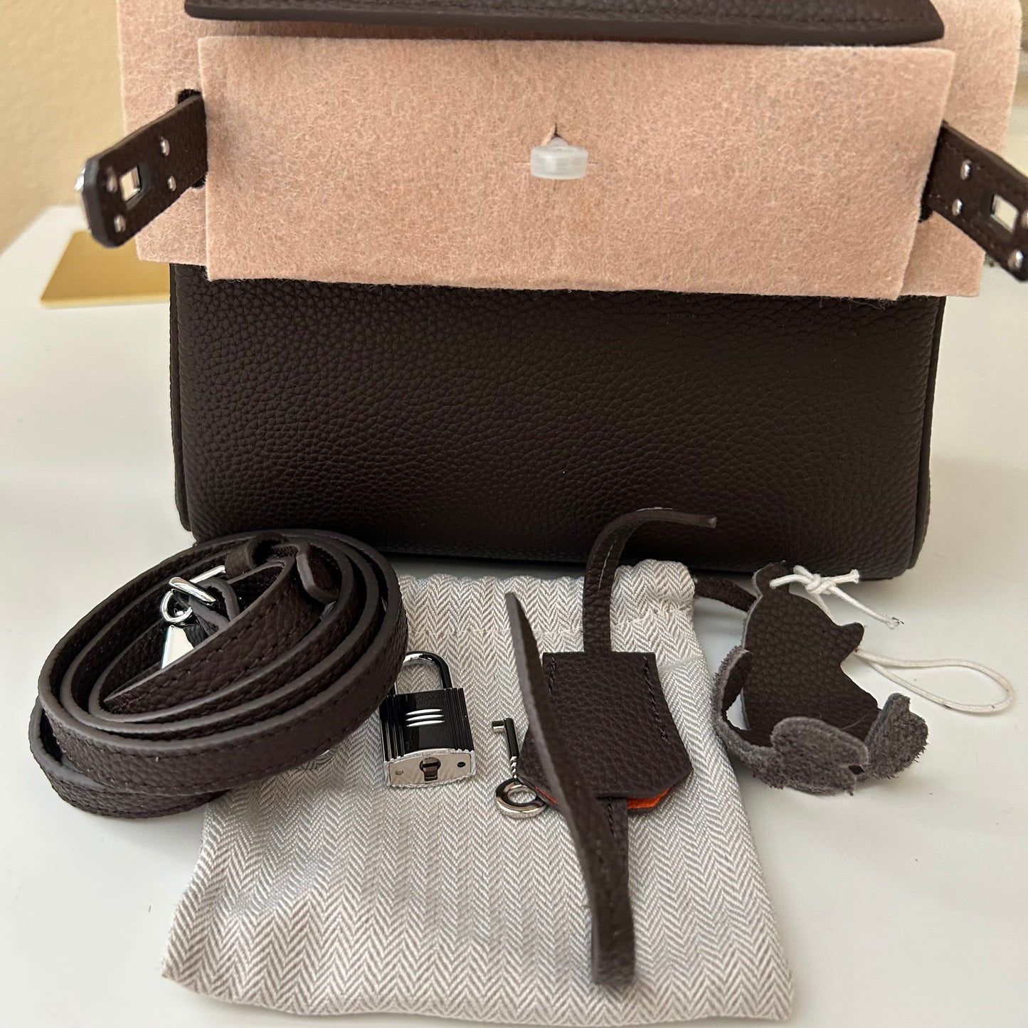 Top Handle Leather Satchel 20cm Ebene
