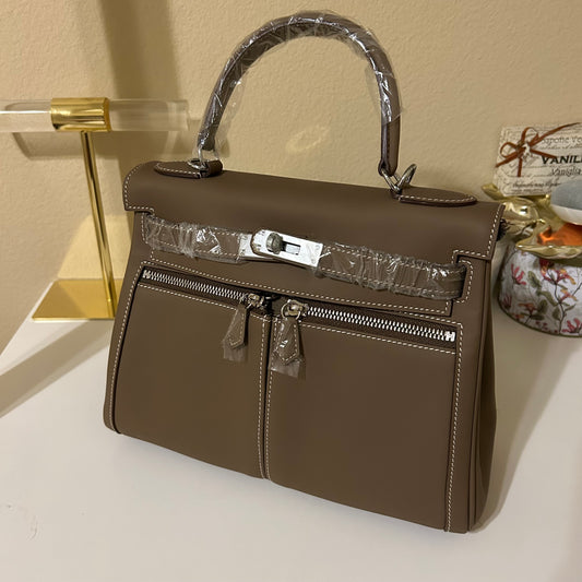 Lakis Style Leather Satchel 28cm