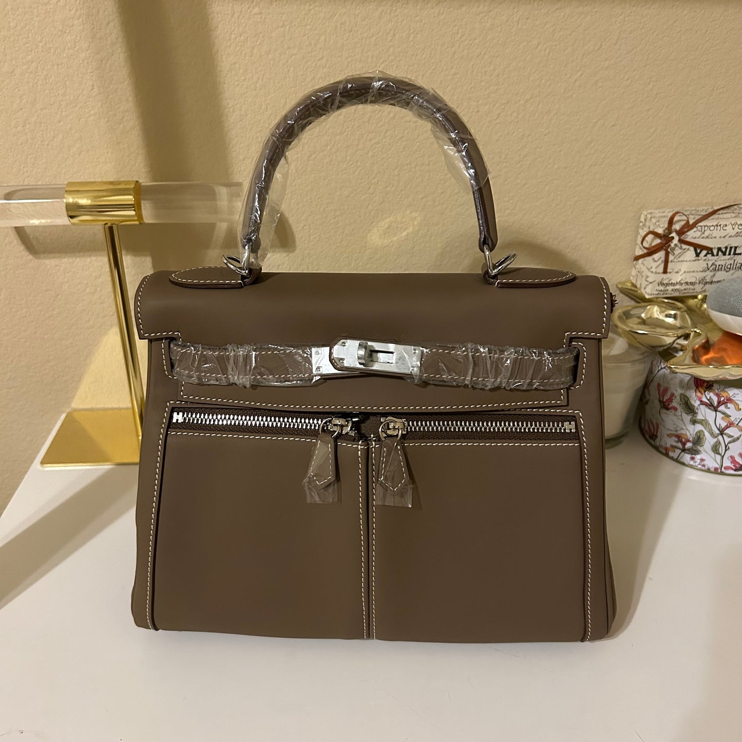 Lakis Style Leather Satchel 28cm