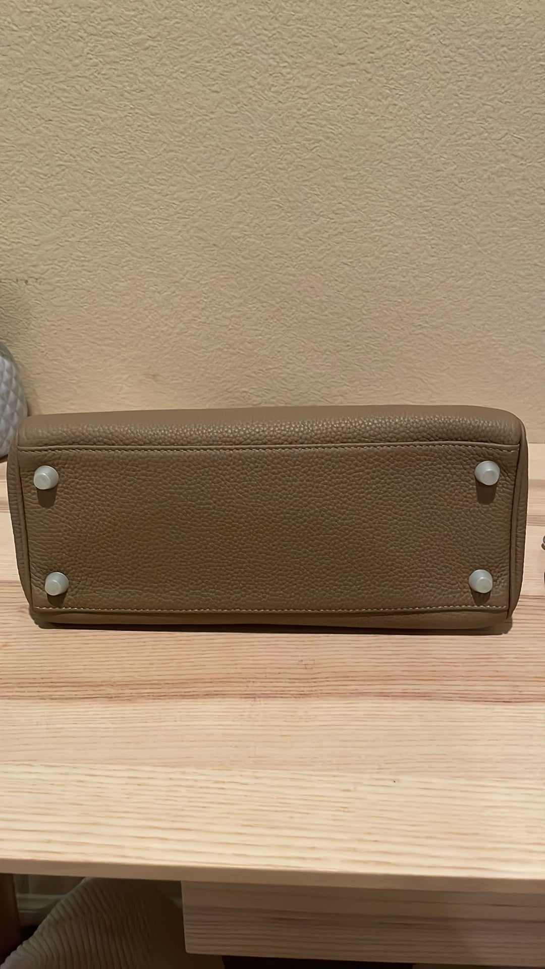 Top Handle Leather Satchel 28cm Trench Gray